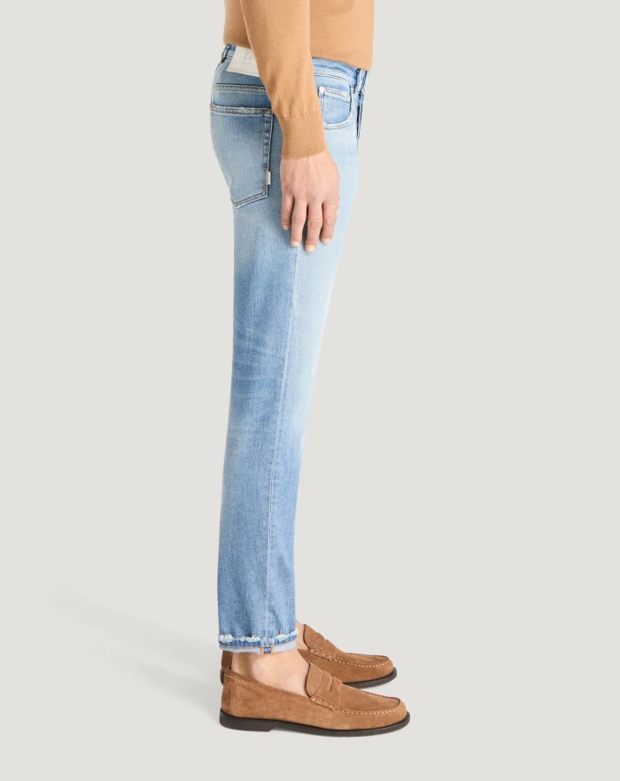 Pantaloni Torino Jeans Reggae in denim stretch indigo Outlet