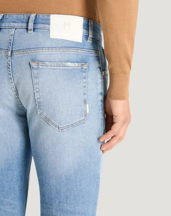 Pantaloni Torino Jeans Reggae in denim stretch indigo Outlet
