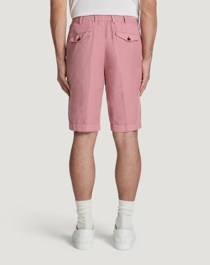 Pantaloni Torino Bermuda in cotone e lino batavia In Linea