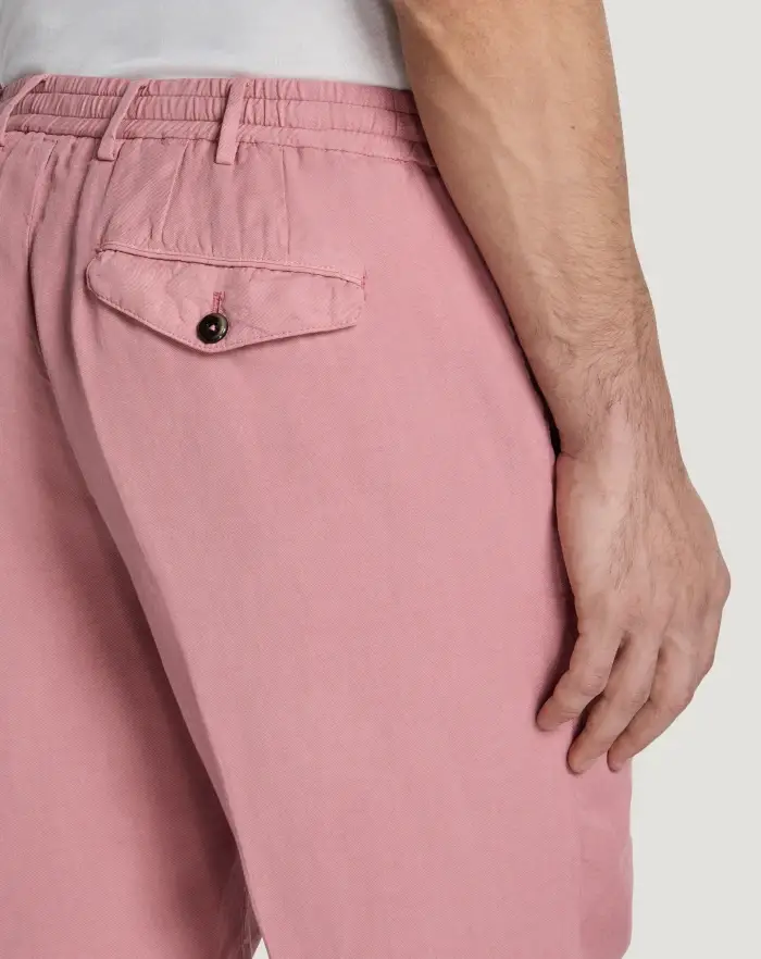 Pantaloni Torino Bermuda in cotone e lino batavia In Linea