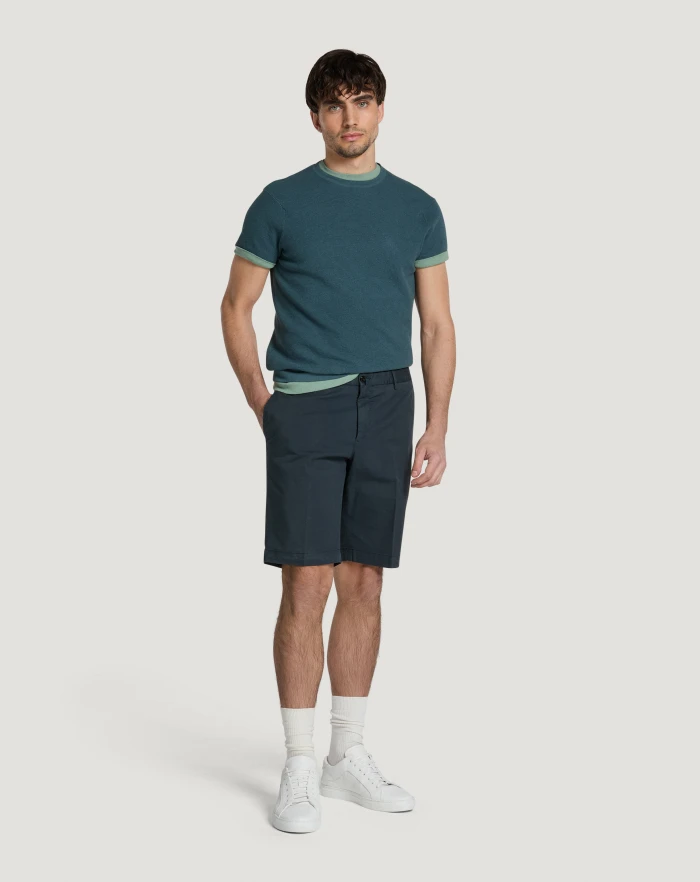 Pantaloni Torino Bermuda in gabardina stretch Nuovo