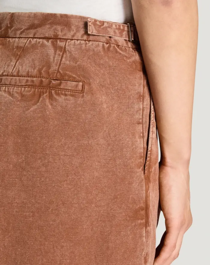 Pantaloni Torino Bermuda in twill di cotone e lino Qualità