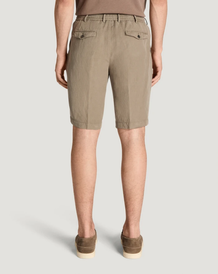 Pantaloni Torino Bermuda in cotone e lino batavia Vendita