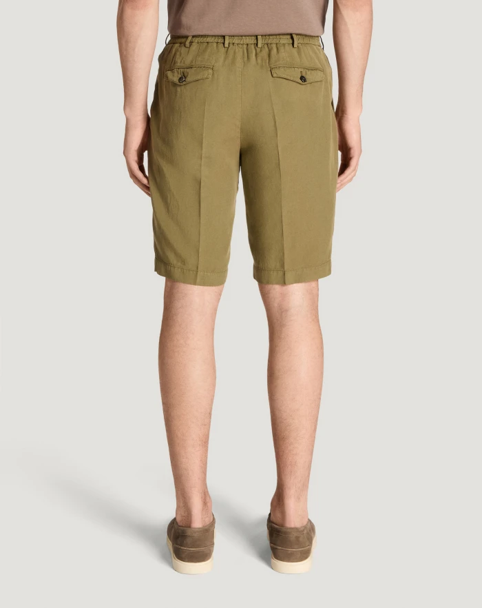 Pantaloni Torino Bermuda in cotone e lino batavia Promozione