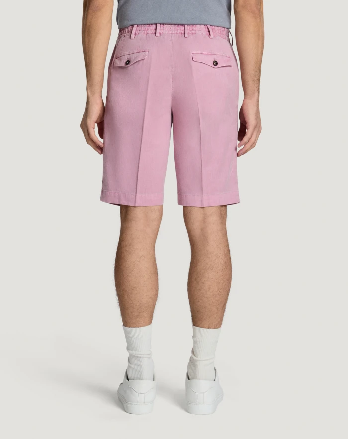 Pantaloni Torino Bermuda in lino stretch délavé Spedizione Gratuita