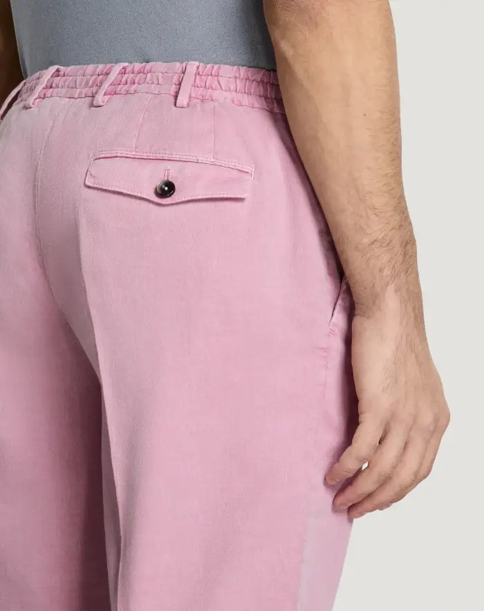 Pantaloni Torino Bermuda in lino stretch délavé Spedizione Gratuita
