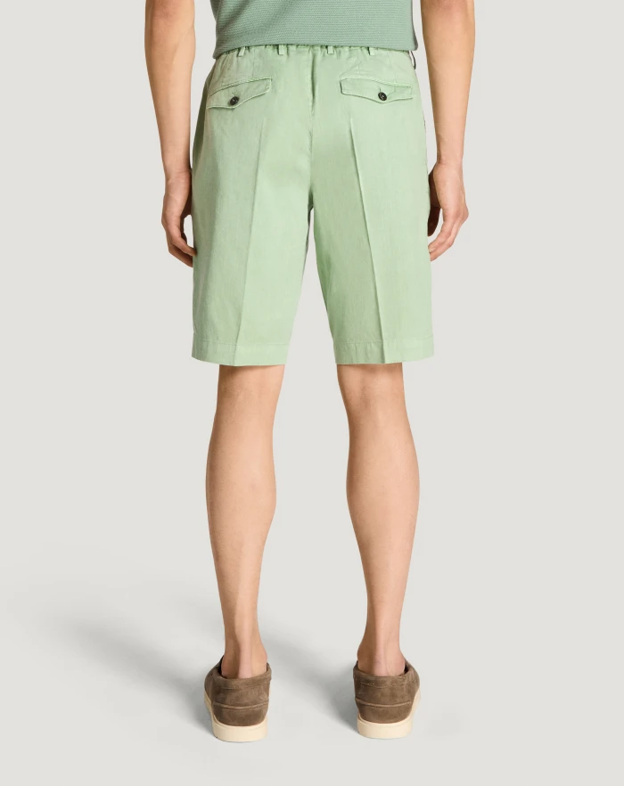 Pantaloni Torino Bermuda in lino stretch délavé Promozione Limitata