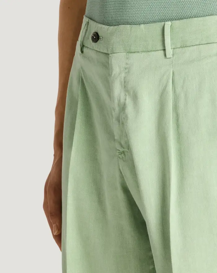 Pantaloni Torino Bermuda in lino stretch délavé Promozione Limitata