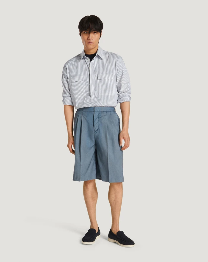 Pantaloni Torino Bermuda in lana comfort Shopping Online