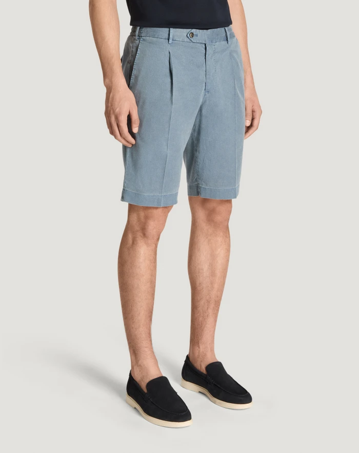 Pantaloni Torino Bermuda in lino stretch délavé Affare Del Giorno