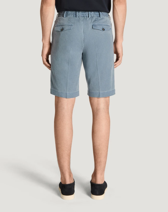 Pantaloni Torino Bermuda in lino stretch délavé Affare Del Giorno