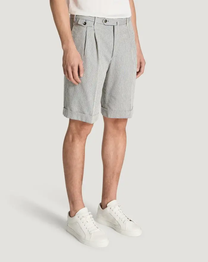 Pantaloni Torino Bermuda in cotone a righe Novità