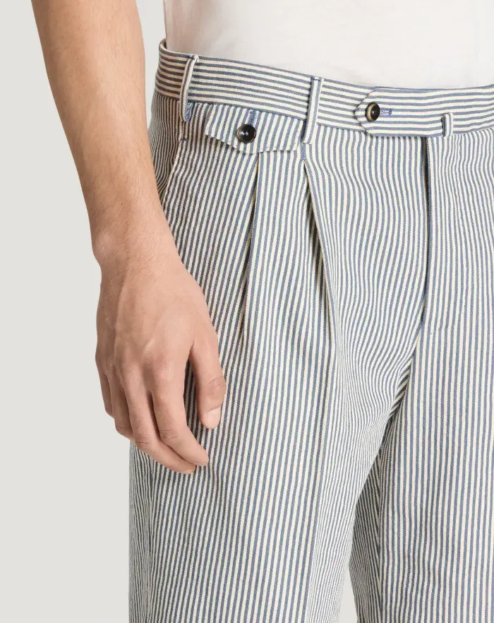 Pantaloni Torino Bermuda in cotone a righe Novità