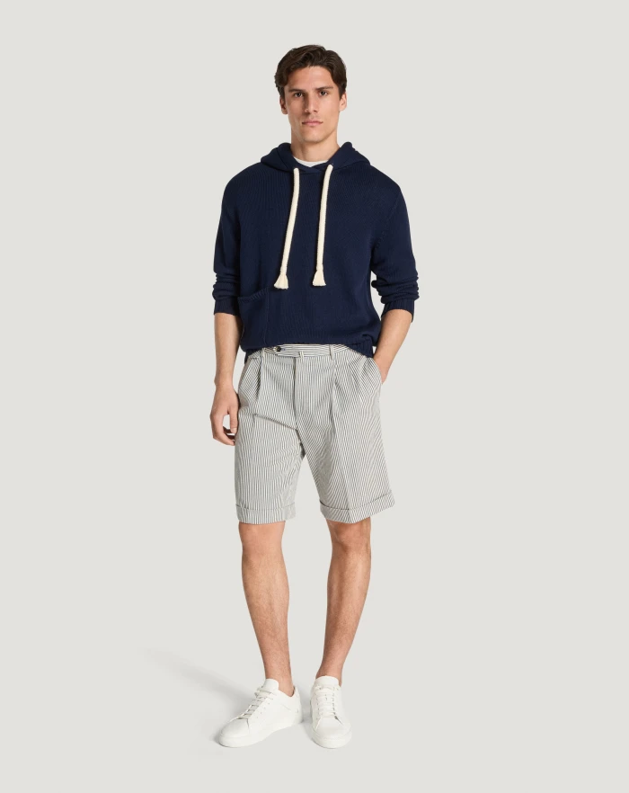 Pantaloni Torino Bermuda in cotone a righe Novità