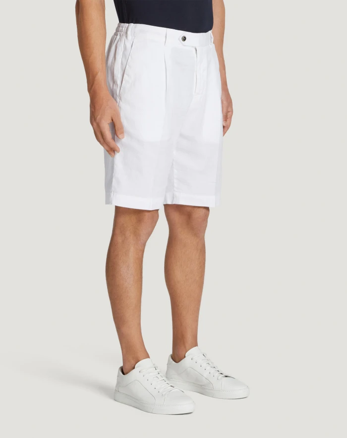 Pantaloni Torino Bermuda in lino stretch délavé Presa