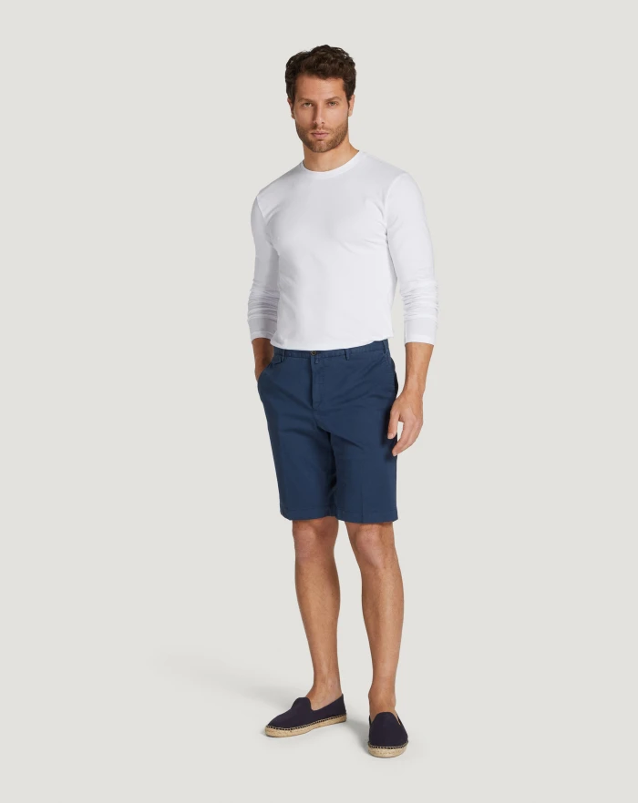 Pantaloni Torino Bermuda in gabardina stretch Sconto