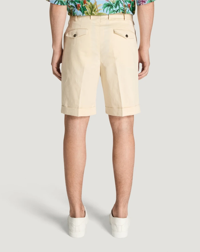 Pantaloni Torino Bermuda in gabardina di cotone e lino Online