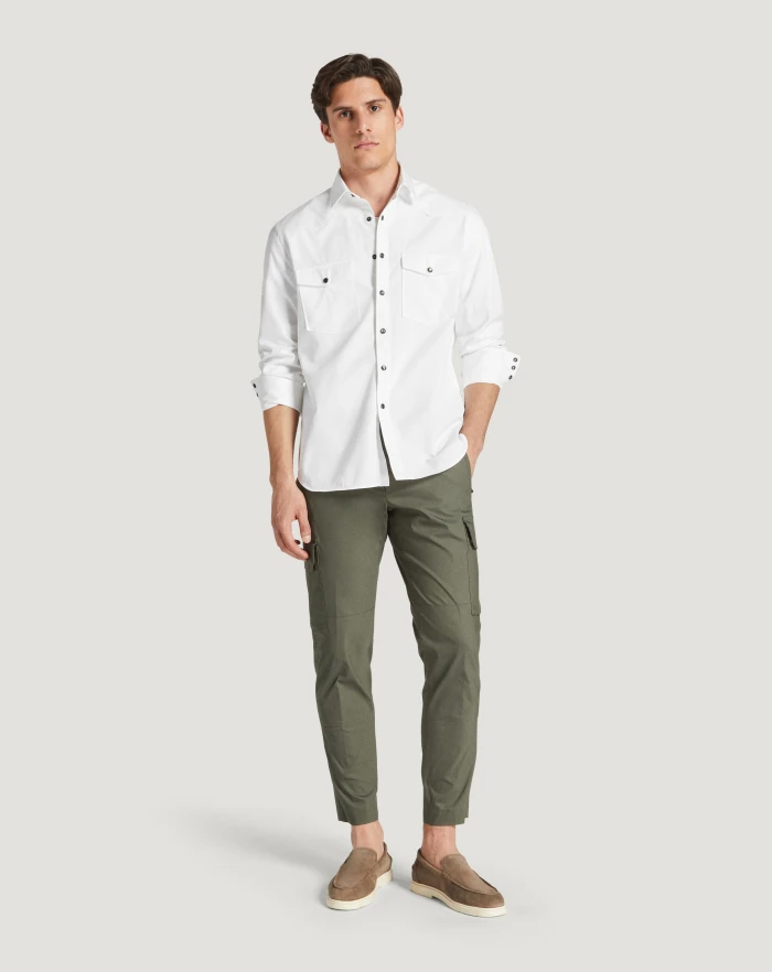 Pantaloni Torino Camicia in gabardina di cotone Nuova