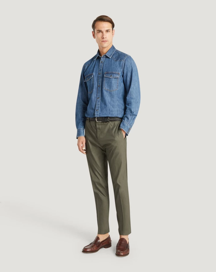 Pantaloni Torino Camicia in denim Vendite Flash