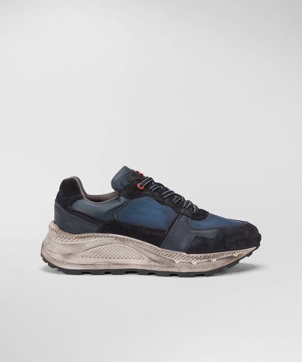Peuterey Scarpa In Nylon E Pelle Con Suola Eva Effetto Used Spedizione Gratuita
