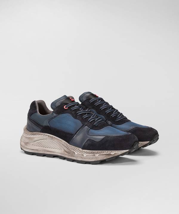 Peuterey Scarpa In Nylon E Pelle Con Suola Eva Effetto Used Spedizione Gratuita