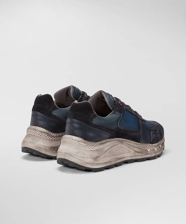 Peuterey Scarpa In Nylon E Pelle Con Suola Eva Effetto Used Spedizione Gratuita