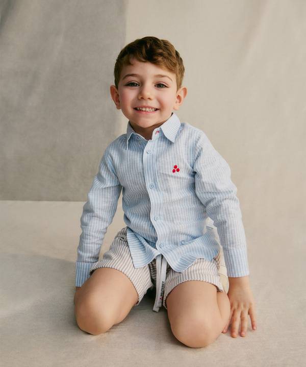 Peuterey Camicia rigata in lino Promozione Limitata