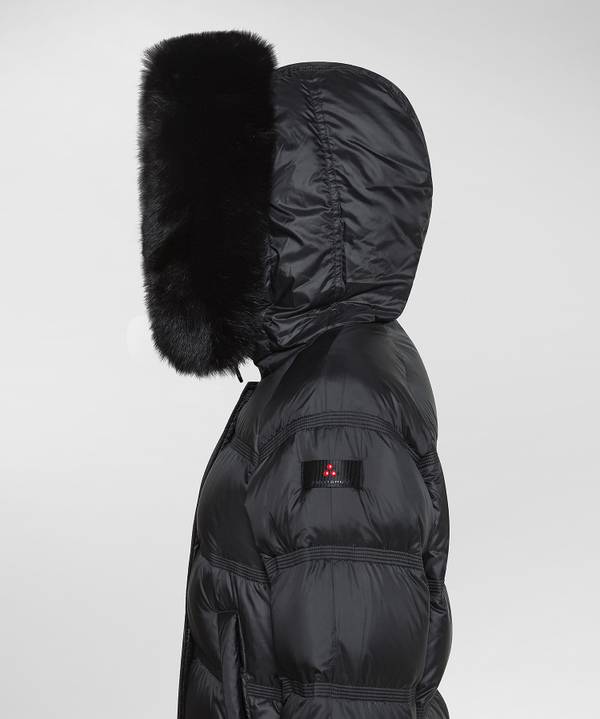 Peuterey Puffer Jacket Con Cappuccio Bordato In Pelliccia Offerte