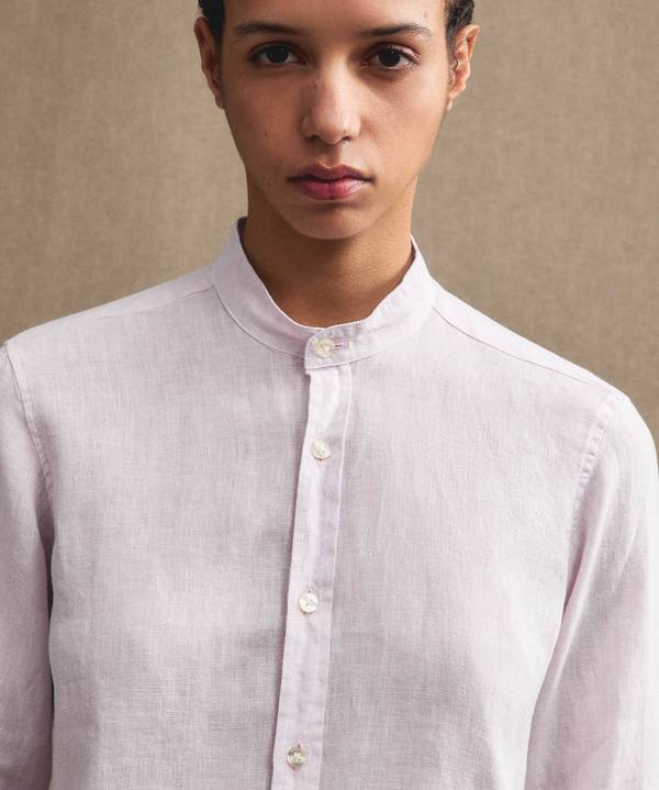 Peuterey Camicia di lino collo alla coreana Moda