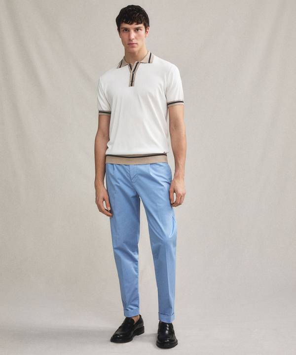 Peuterey Polo in tricot di cotone con dettagli rigati Super sconto