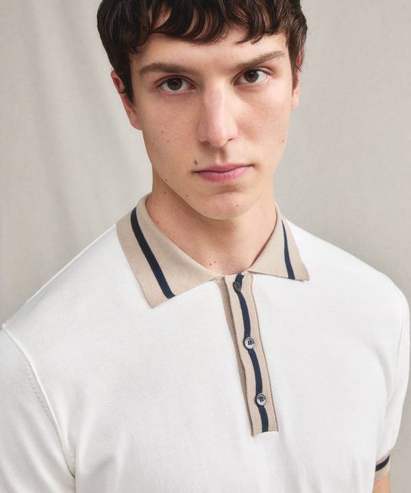 Peuterey Polo in tricot di cotone con dettagli rigati Super sconto