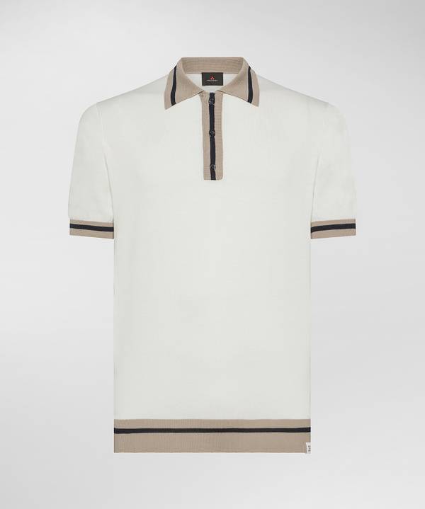 Peuterey Polo in tricot di cotone con dettagli rigati Super sconto