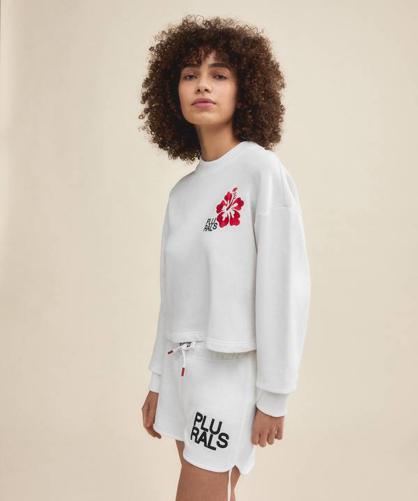 Peuterey Felpa cropped con ricamo al petto Black Friday