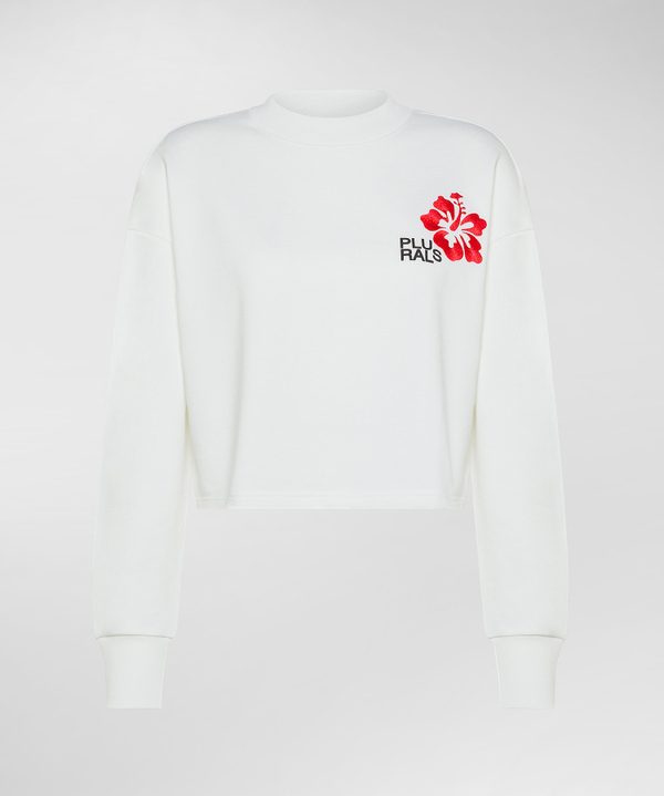 Peuterey Felpa cropped con ricamo al petto Black Friday