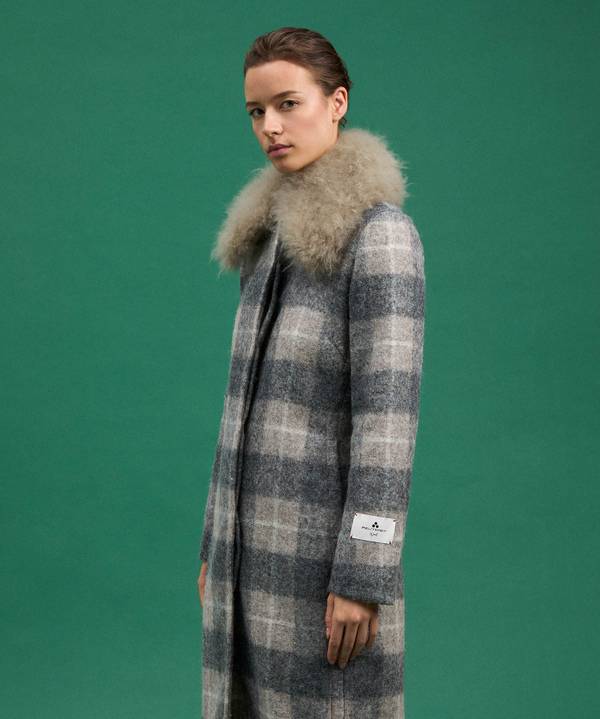 Peuterey Cappotto Checked, Lungo E Avvitato Con Pelliccia Nuovi prodotti