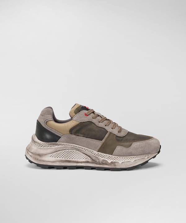 Peuterey Scarpa In Nylon E Pelle Con Suola Eva Effetto Used Fino al 65% di sconto