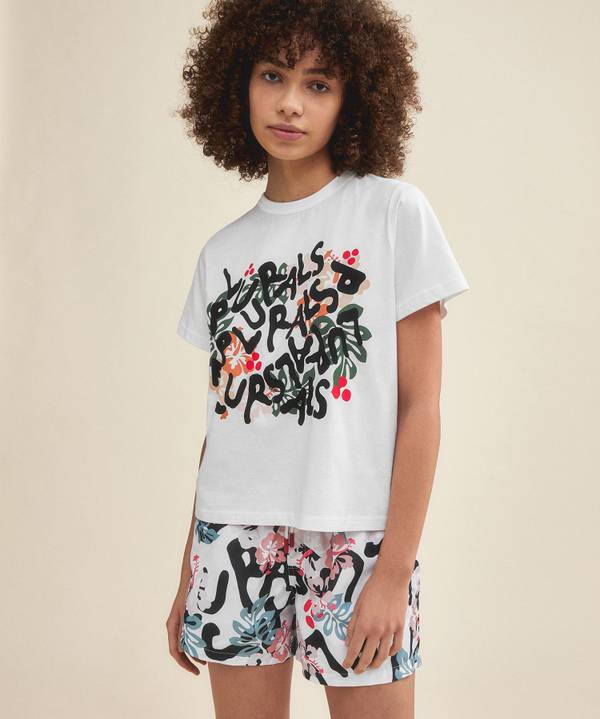 Peuterey T-shirt con stampa frontale Esporta salva