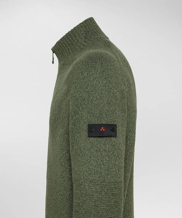 Peuterey Maglione Full Zip In Lana Con Effetto Moulinè Vendita