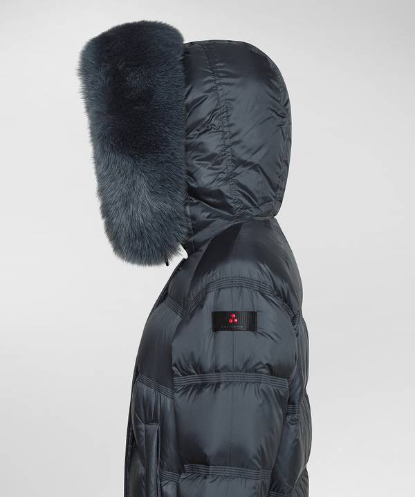 Peuterey Puffer Jacket Con Cappuccio Bordato In Pelliccia Offerta