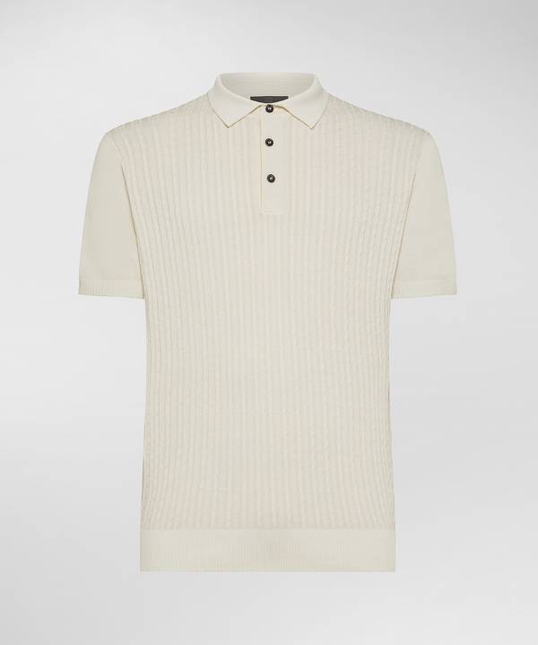 Peuterey Polo a treccia in tricot di cotone Offerte
