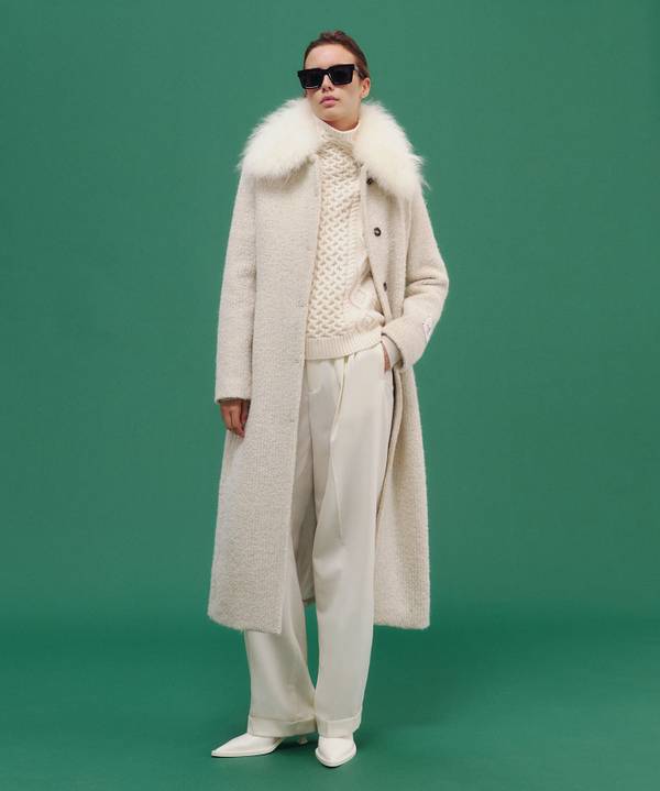 Peuterey Cappotto Lungo Con Collo In Capra Cashmere Comprare a buon mercato