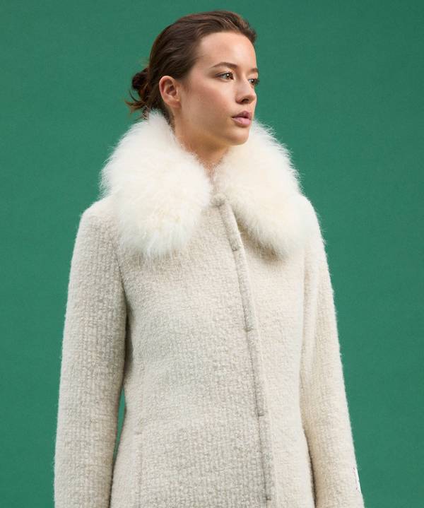 Peuterey Cappotto Lungo Con Collo In Capra Cashmere Comprare a buon mercato