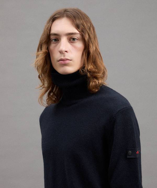 Peuterey Maglia A Collo Alto In Misto Lana Yak Black Friday Prezzi