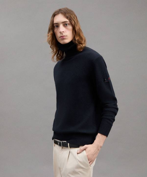 Peuterey Maglia A Collo Alto In Misto Lana Yak Black Friday Prezzi