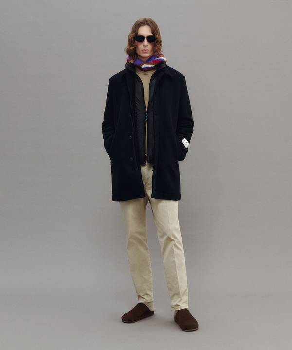 Peuterey Cappotto Lungo In Lana Con Pettorina Staccabile