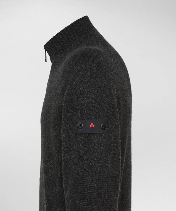 Peuterey Maglione Full Zip In Lana Con Effetto Moulinè Nuovo