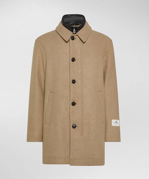 Peuterey Cappotto Lungo In Lana Con Pettorina Staccabile