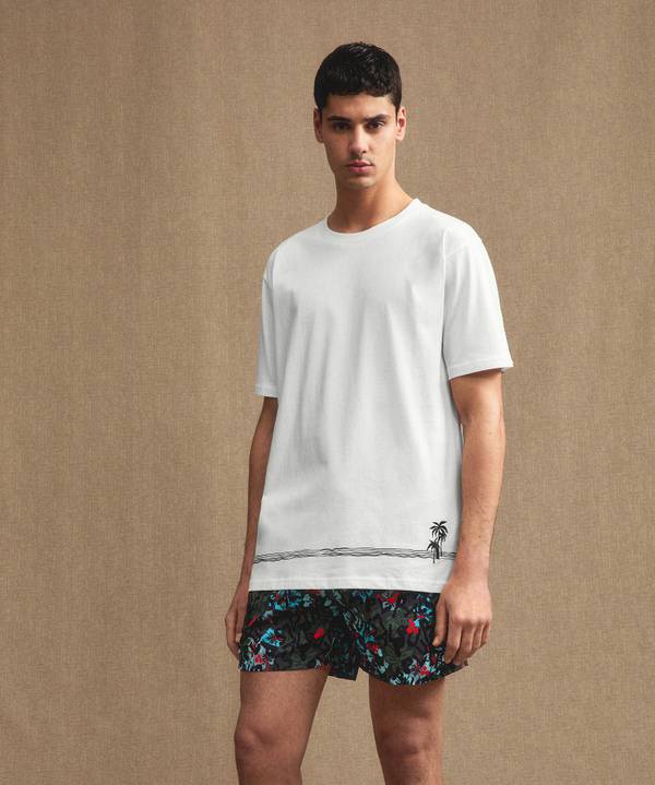 Peuterey T-Shirt over con decorazione palme Online Outlet