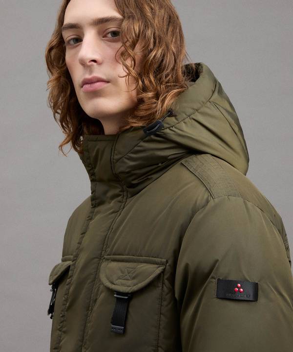 Peuterey Field Jacket In Taffeta’ Con Cappuccio In Pelliccia Sconti VIP