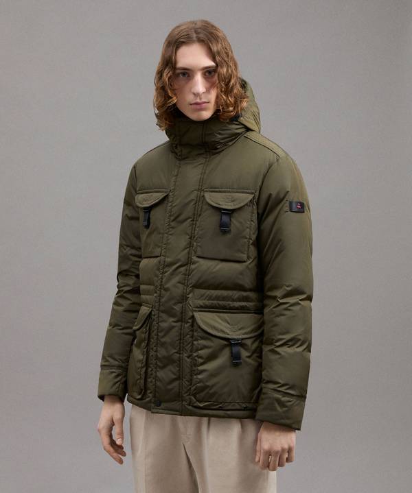 Peuterey Field Jacket In Taffeta’ Con Cappuccio In Pelliccia Sconti VIP
